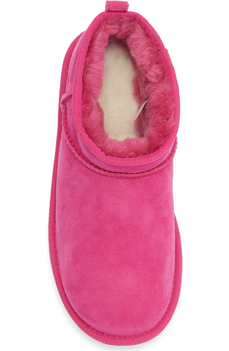 UGG<sup>®</sup> Kids' Classic Ultra Water Resistant Genuine Shearling Mini Boot, Alternate, color, Dark Peony