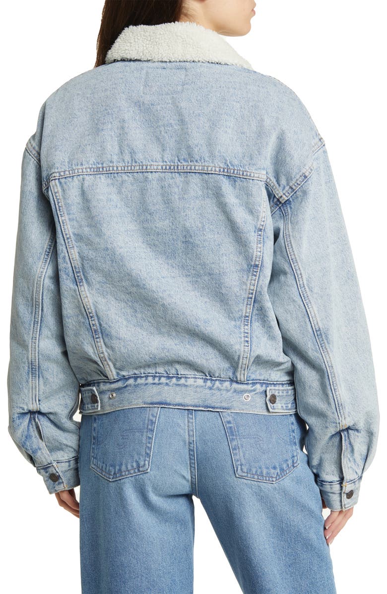 Levi's<sup>®</sup> '90s High Pile Fleece Lined Denim Trucker Jacket, Alternate, color,