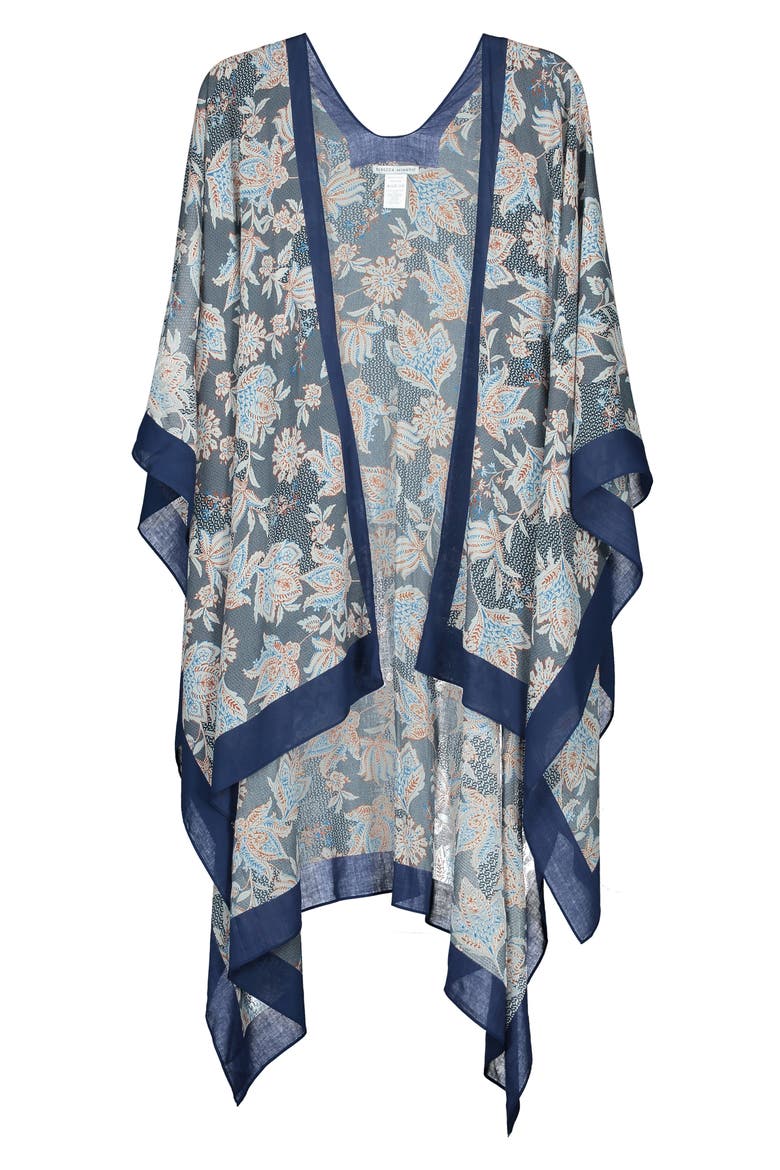Paisley Floral Ruana, Main, color, NAVY MULTI