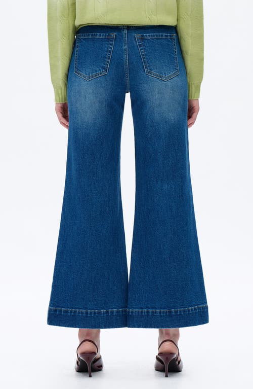 Bayeas Exposed Button High Waist Wide Leg Jeans In Blue