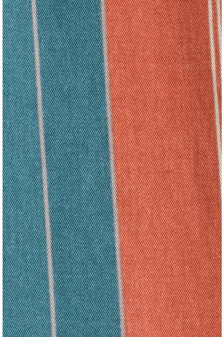 Amarillo Stripe Short Sleeve Cotton Twill Button-Up Shirt, Alternate, color, EL ROJO STRIPE