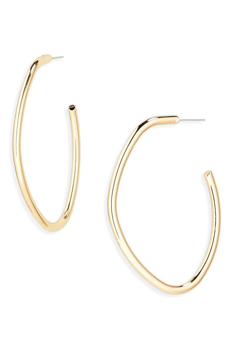 Oval Hoop Earrings, Main, color, GOLD