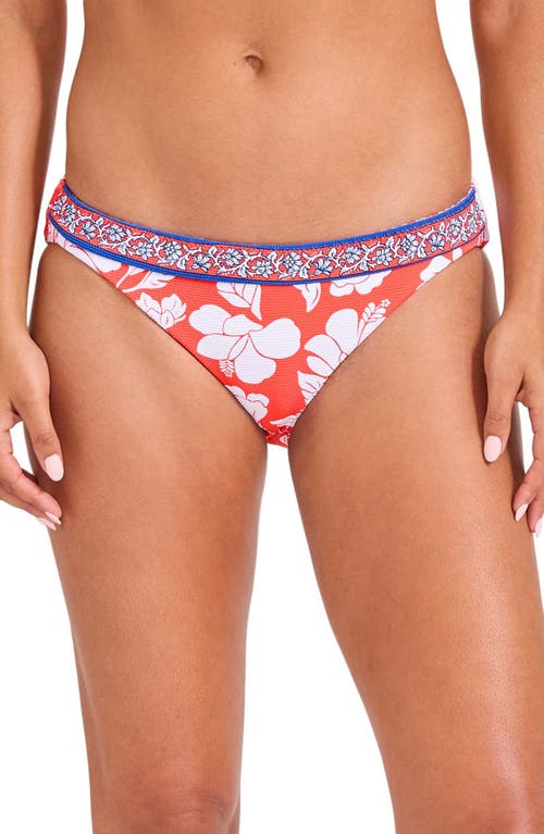 Tommy Bahama Island Cays Fiori Reversible Hipster Bikini Bottoms In Citrus Coral