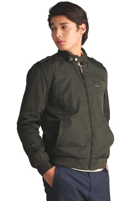 Members Only Heavy Iconic Racer Quilted Lining Jacket In Dark Green