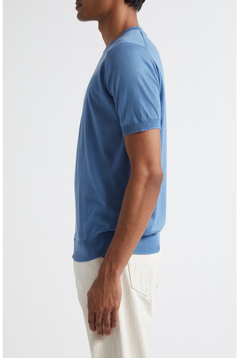 Hilcote Merino Wool & Sea Island Cotton Gauze T-Shirt, Alternate, color, AZUL