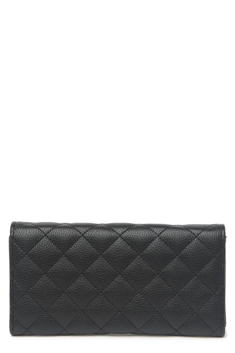 Quilted Trifold Wallet, Alternate, color, BLACK