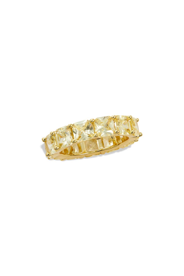 Canary CZ Eternity Band Ring, Main, color, YELLOW