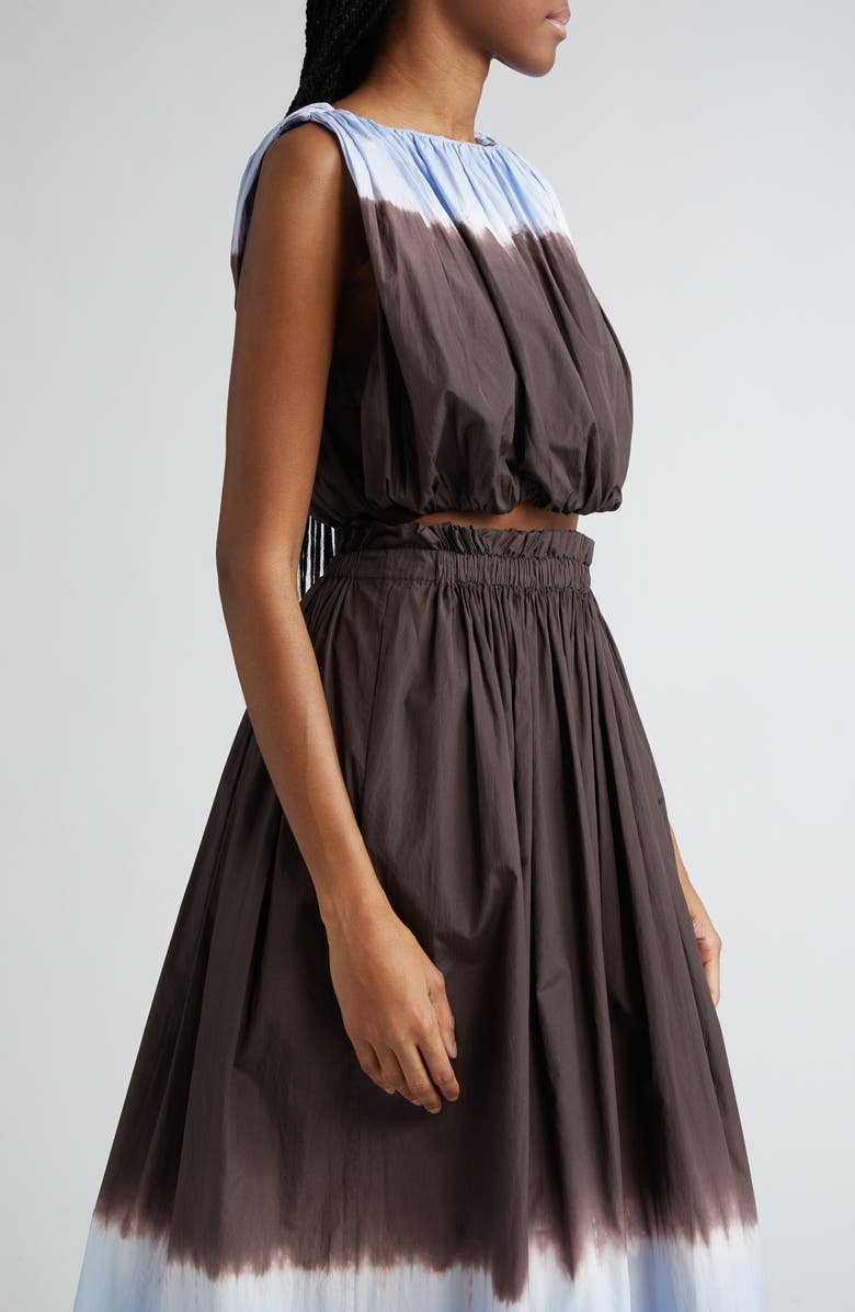 A.L.C. Nell Strapless Ombré Cotton Crop Top, Alternate, color, Sky Blue/ Fudge