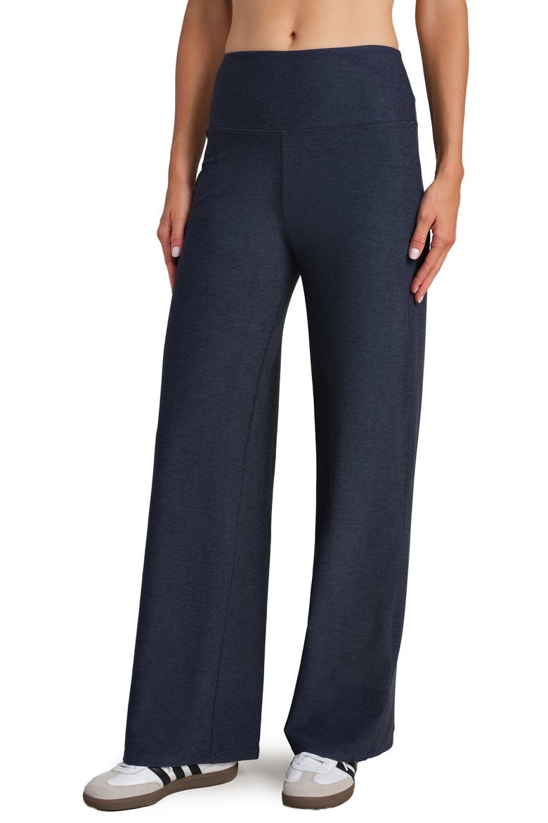 Atmosphere Wide Leg Pants, Main, color, NAVY HEATHER