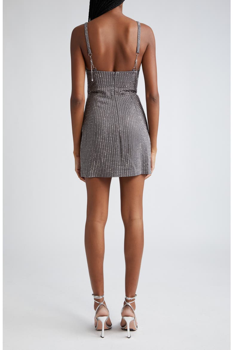 Crystal Embellished Ponte Jersey Minidress, Alternate, color, CHARCOAL