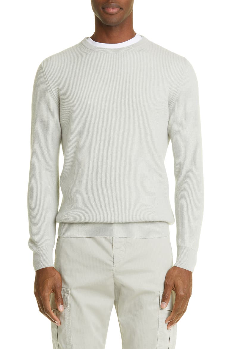 Fine Gauge Cashmere Crewneck Sweater, Main, color, GREEN