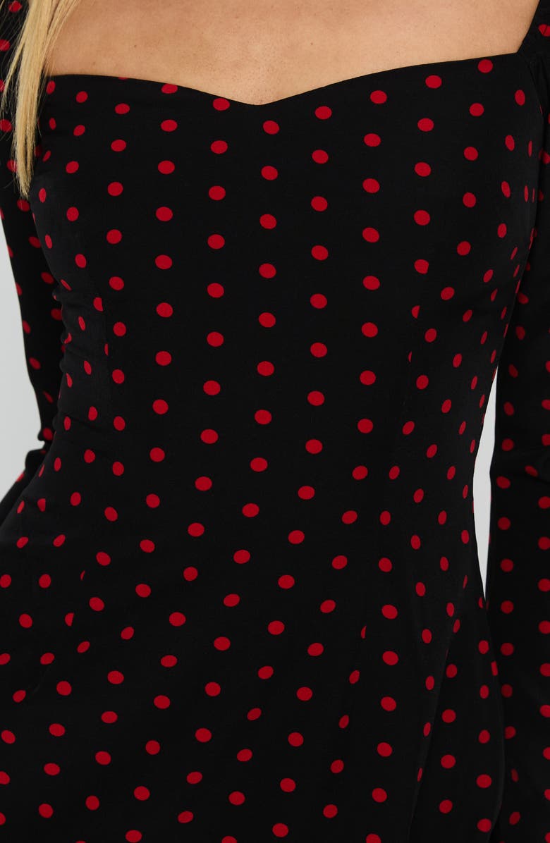 Princess Polly Addisen Polka Dot Long Sleeve Minidress, Alternate, color, Polka Dot