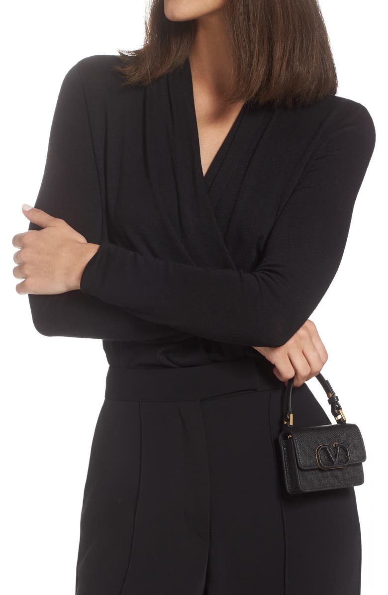 Valentino Garavani Micro VLOGO Leather Top Handle Bag, Alternate, color,