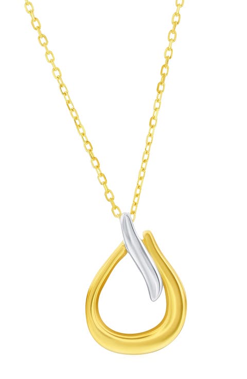 Two-Tone Pear Pendant Necklace