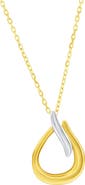 SIMONA Two-Tone Pear Pendant Necklace