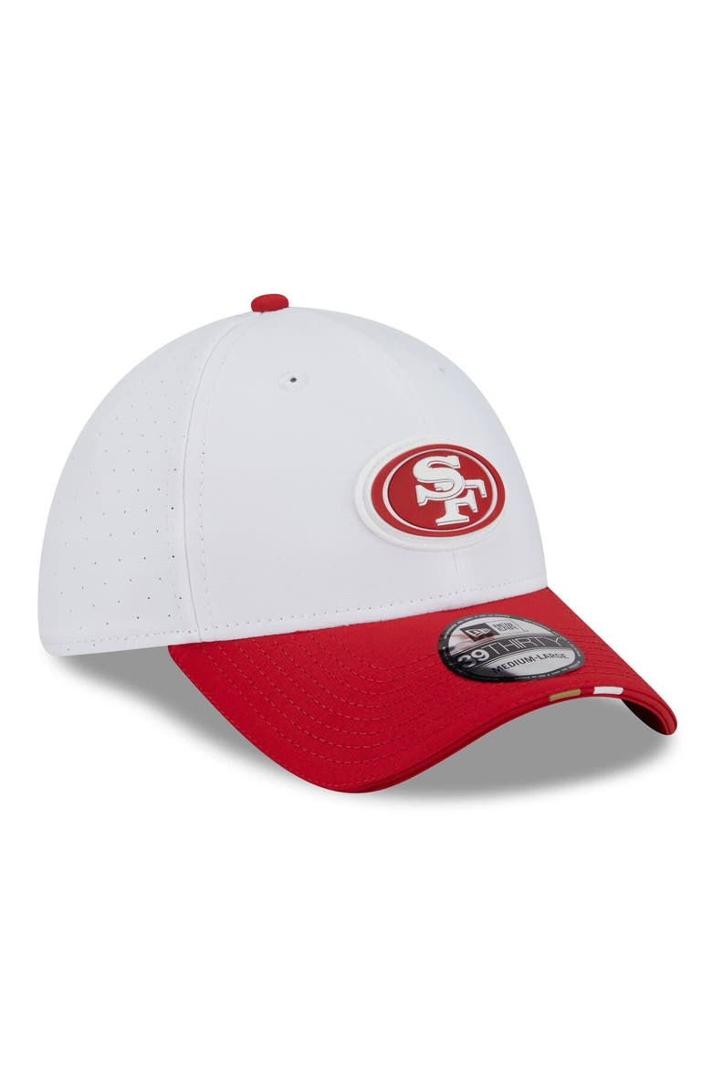 New Era Men's New Era  White/Scarlet San Francisco 49ers 2025 NFL Training Camp 39THIRTY Flex Hat, Alternate, color, White