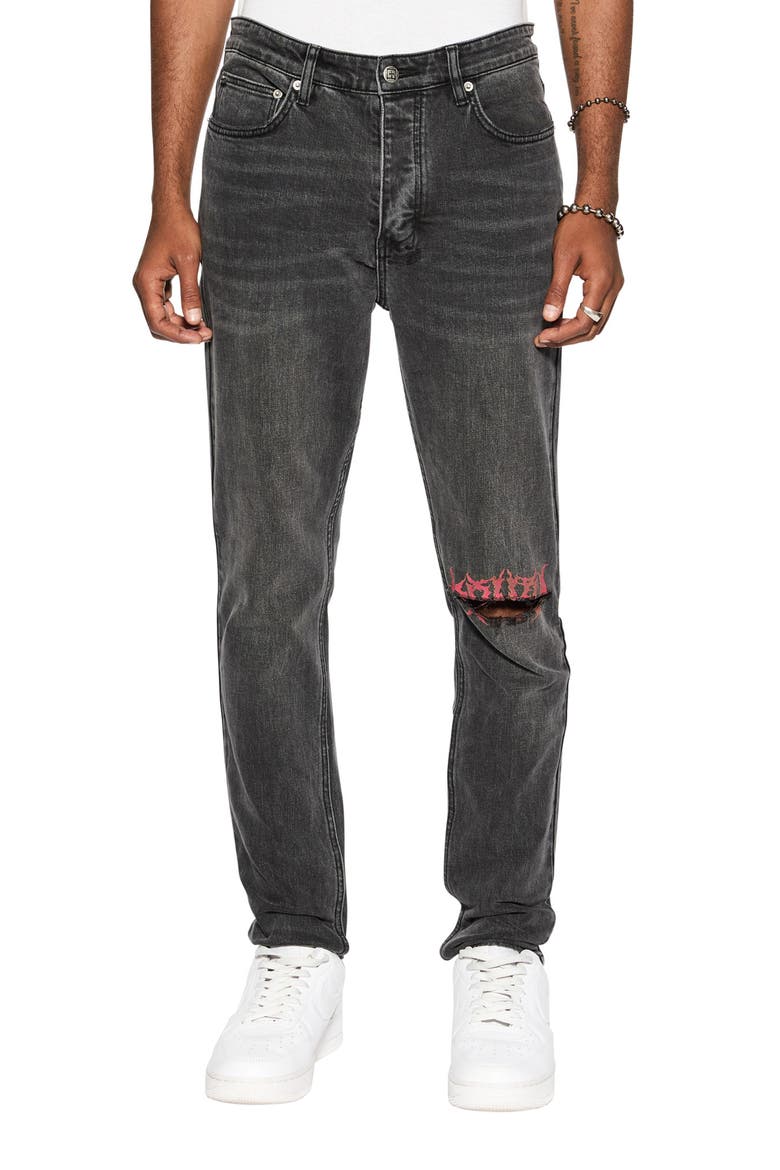 Chitch Angst Sabbath Straight Leg Jeans, Main, color, BLACK
