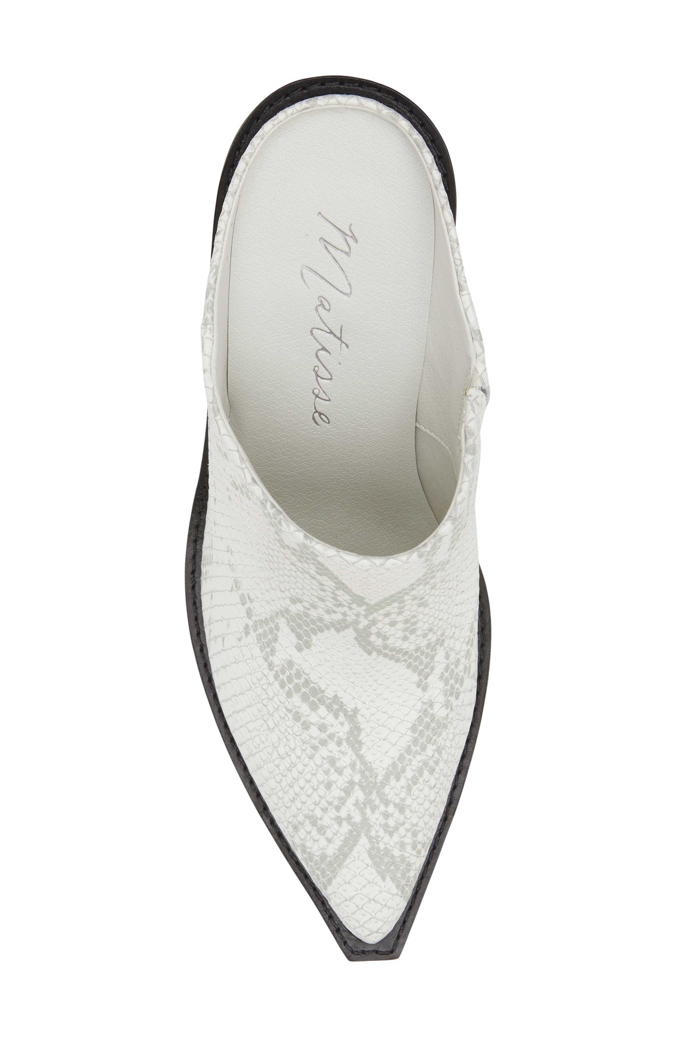 Matisse Deena Pointed Toe Mule, Alternate, color, White Snk