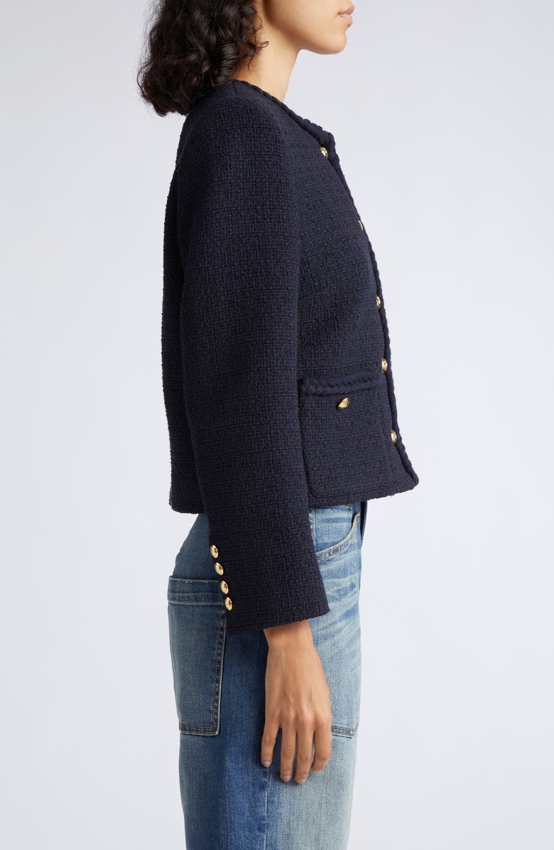 Nili Lotan Iman Crop Tweed Jacket, Alternate, color, 