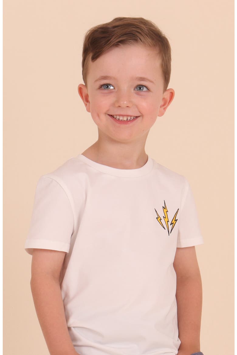 Kids' Dino in City Graphic T-Shirt, Alternate, color, WHITE