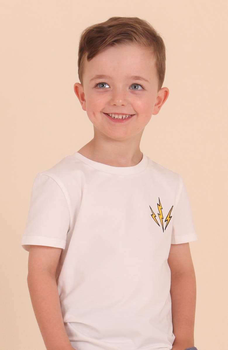 TINY TRIBE Kids' Dino in City Graphic T-Shirt, Alternate, color, White