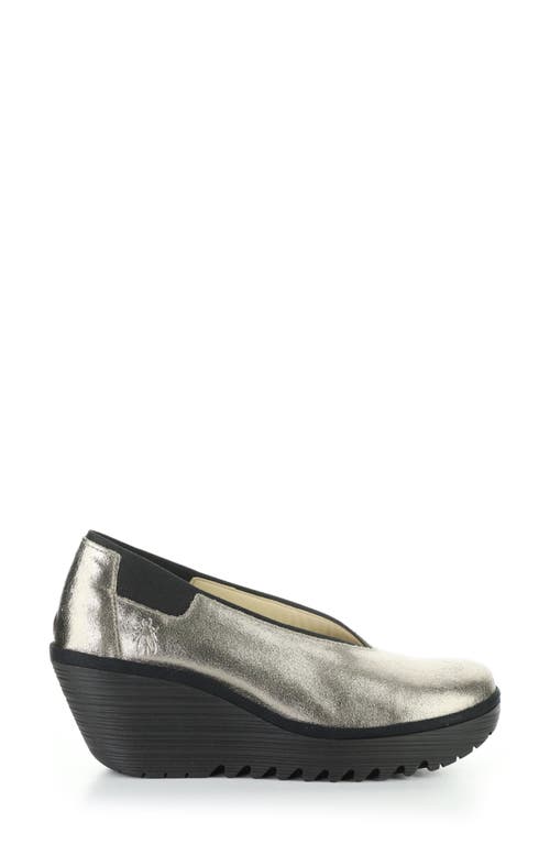 Fly London Yoza Wedge Ballet Shoe In White