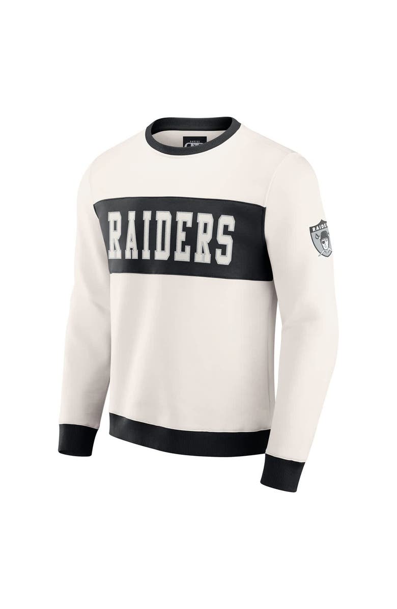 Darius Rucker Collection by Fanatics Men's Darius Rucker Collection by Fanatics  Cream Las Vegas Raiders Colorblock Pullover Sweatshirt, Alternate, color, 