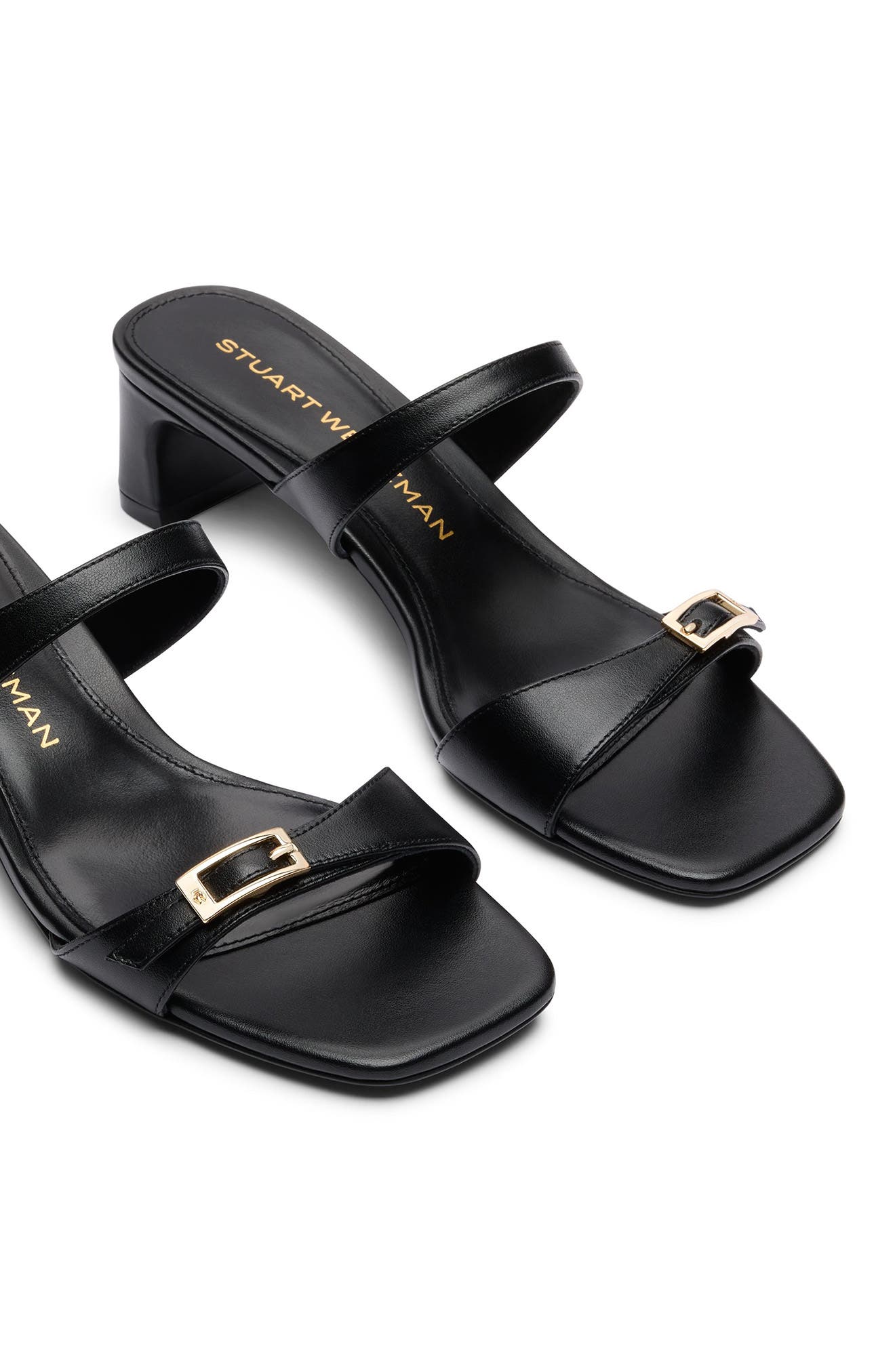 Stuart Weitzman Baby Babette Slide Sandal, Alternate, color, Black