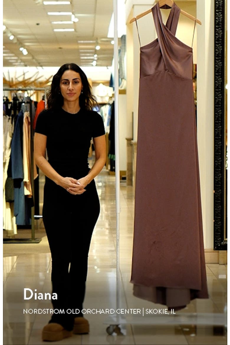 Halter Neck Satin Gown video