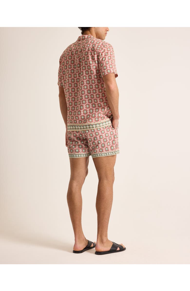 Orlebar Brown Maitan Relaxed Fit Passetto Print Shirt, Alternate, color, Vermillion