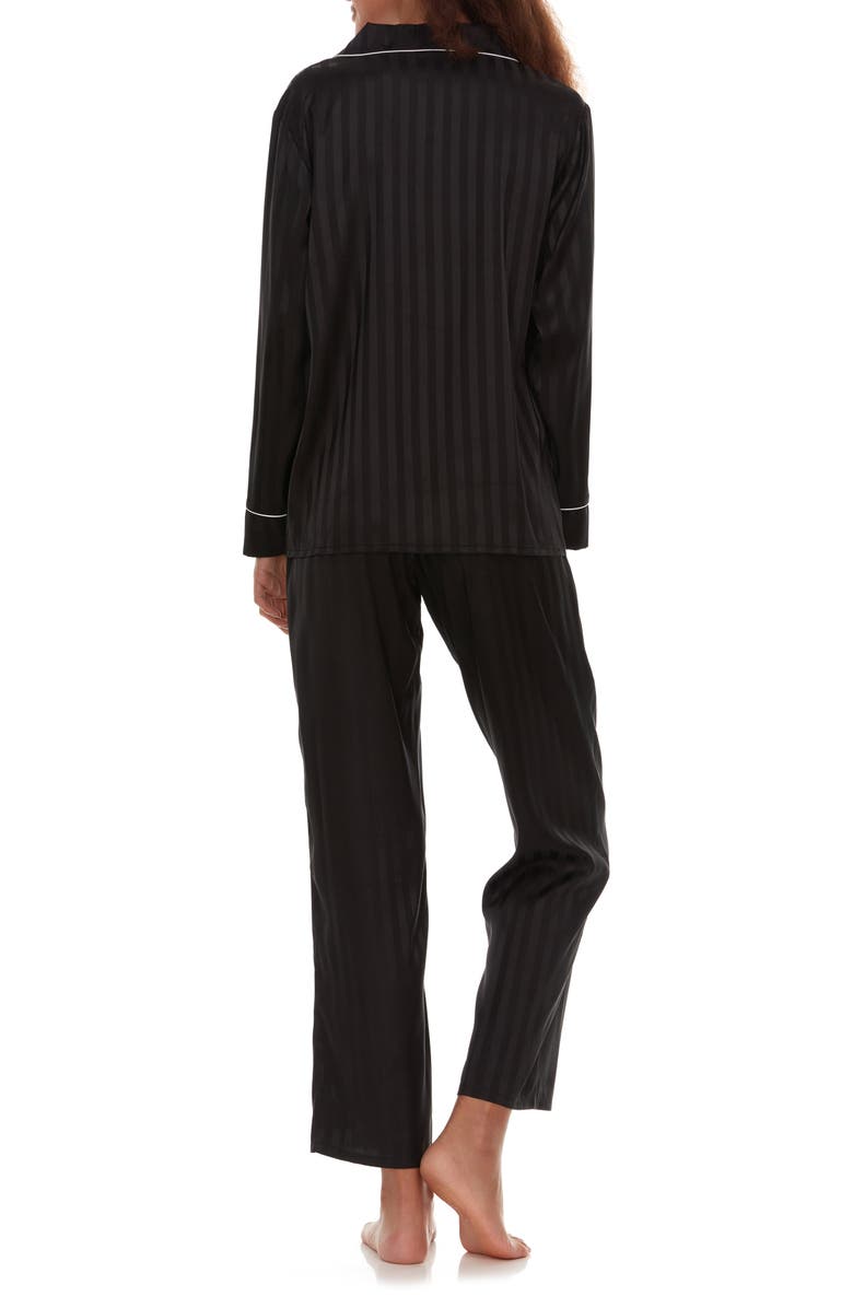 Flora Nikrooz Angela Shadow Stripe Long Sleeve Top & Pants Pajamas, Alternate, color, 