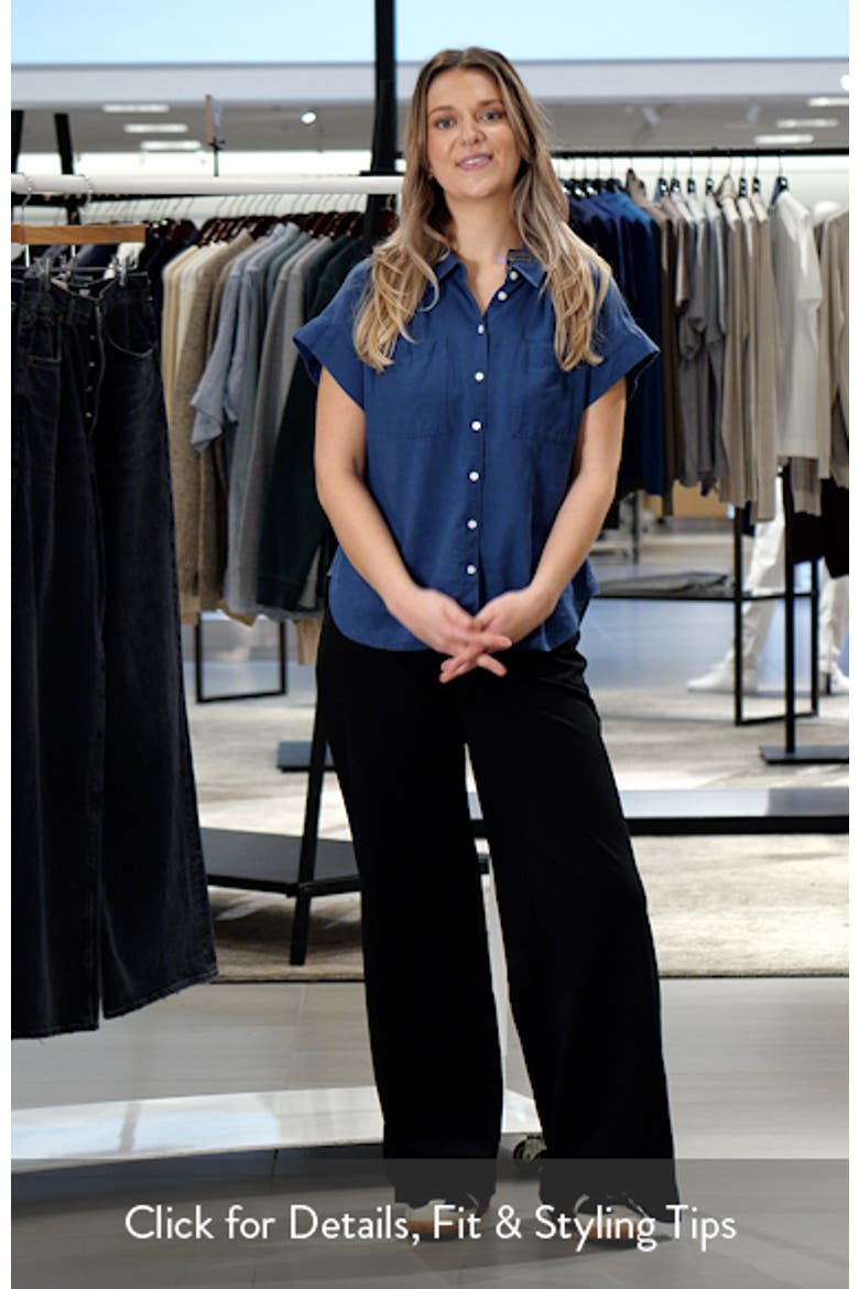 Linen Blend Short Sleeve Button-Up Shirt video