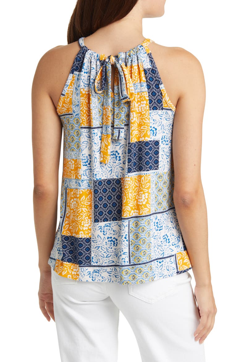 Print Tank, Alternate, color, NAVY/ SUNFLOWER