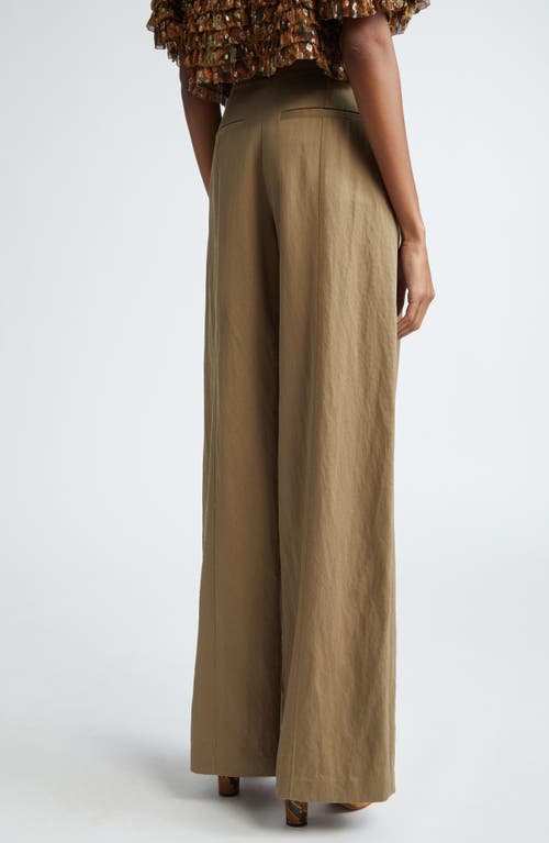 Ulla Johnson Delvine High-rise Pleated Wide-leg Pants In Driftwood