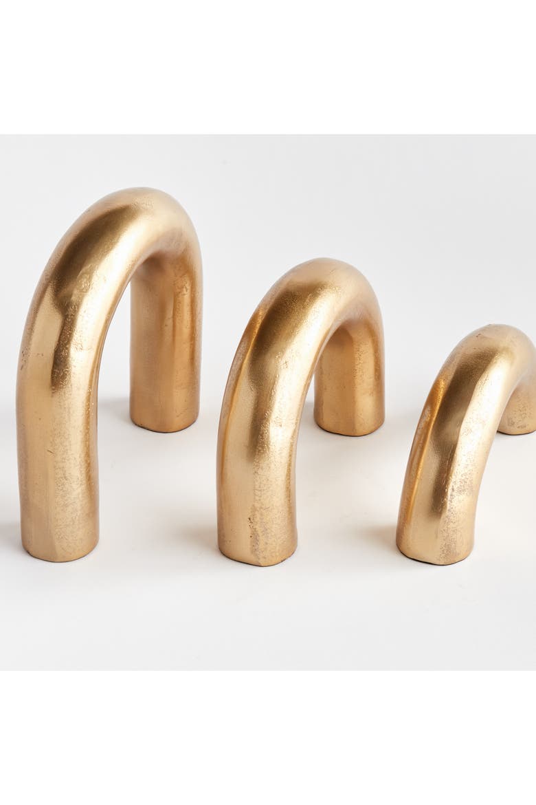 Arco Sculptures Decorative Objects Set of 3, Alternate, color, Gold