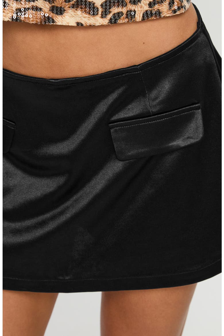 Ducati Low Rise Satin Skort, Alternate, color, BLACK