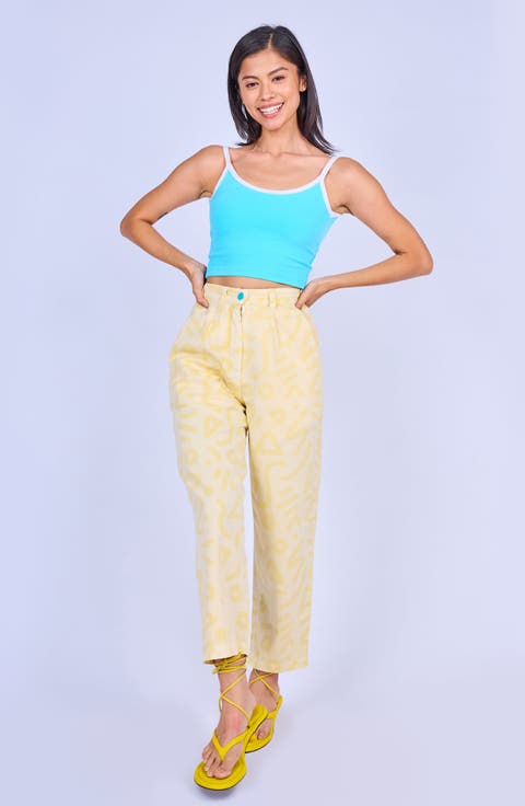 パンツ KAOS Woman Pants Yellow Cream PI1CO049 1041 Kaos Outlet: Pants woman - Yellow Cream | Kaos pants