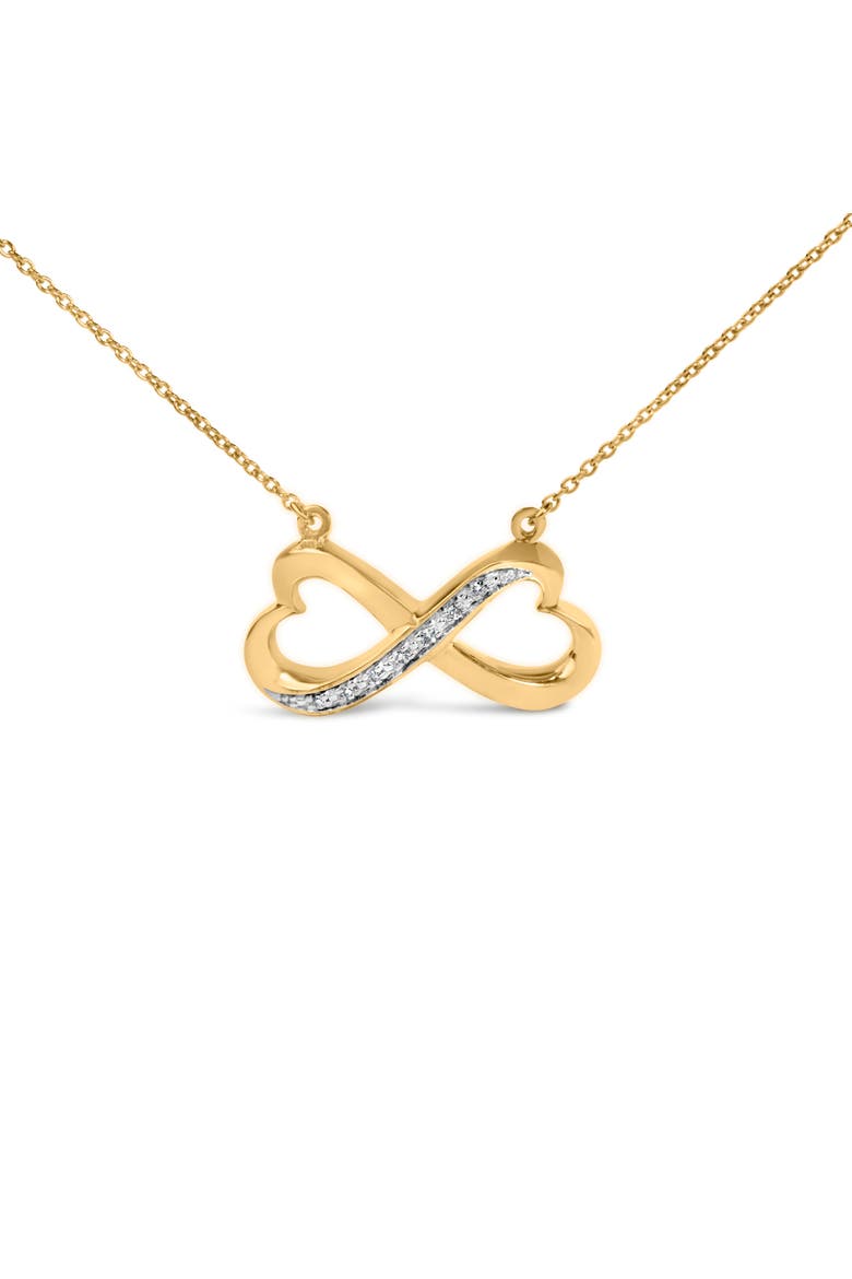 Gold Vermeil Diamond Accent Infinity Heart Pendant Necklace, Alternate, color, Silver