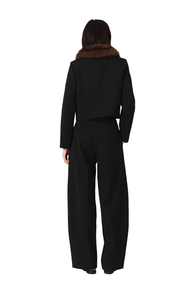 Short jacket with removable collar, Alternate, color, Black