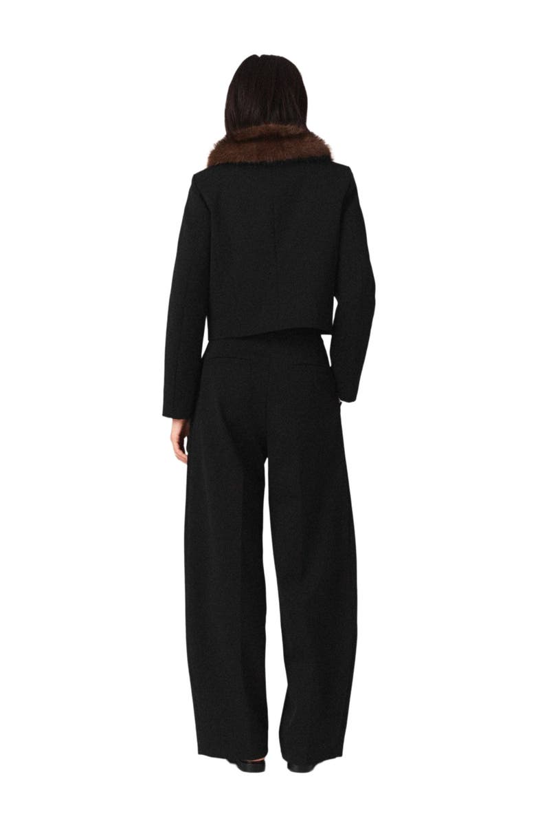 maje Short jacket with removable collar, Alternate, color, Black