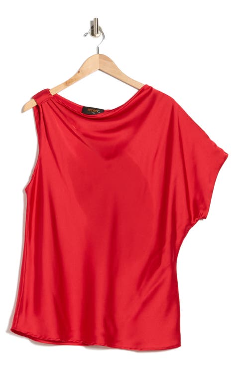 Asymmetric Satin Top (Plus)