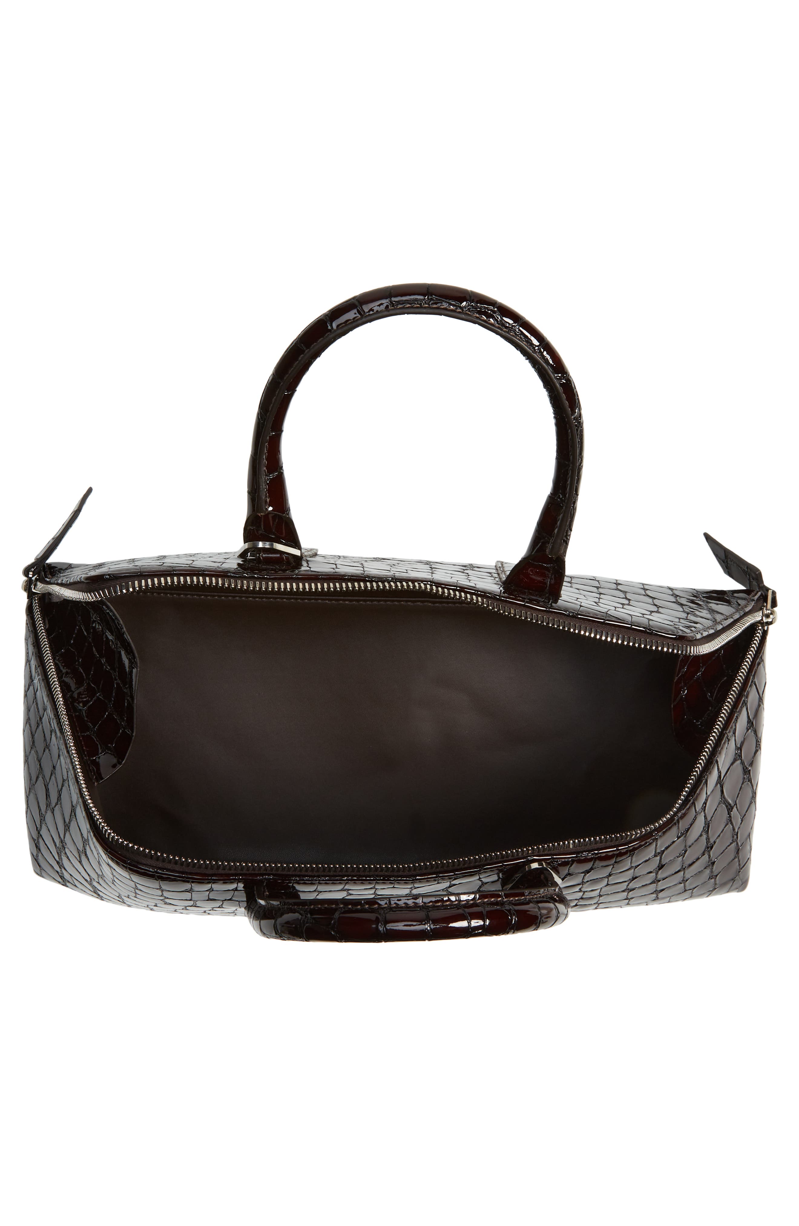 The Attico 24H Croc Embossed Leather Handbag, Alternate, color, 