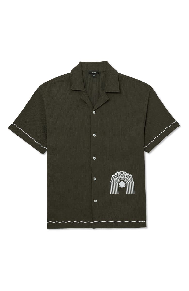 Reiss Solano Camp Shirt, Alternate, color, Dark Green