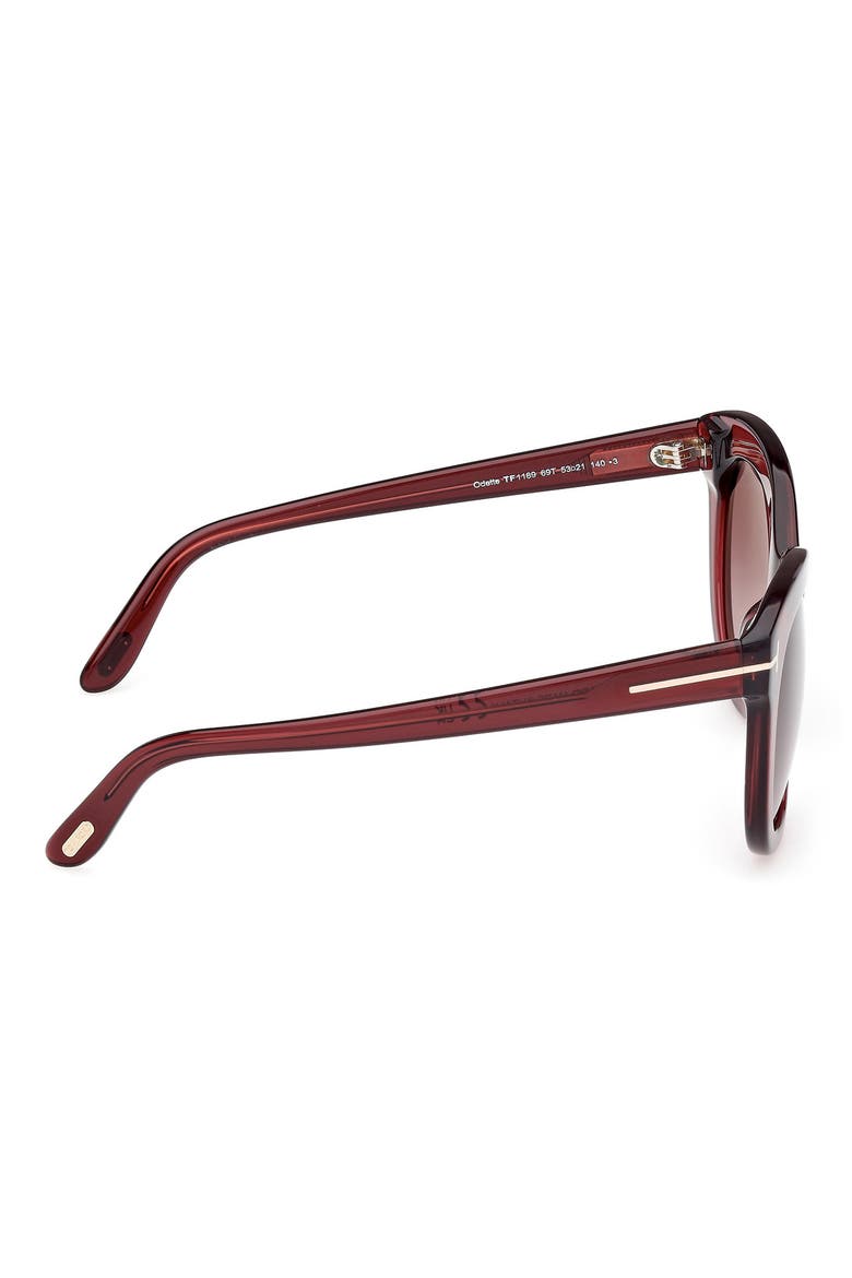 Odette 53mm Butterfly Sunglasses, Alternate, color, WINE / T LOGO / BURGUNDY