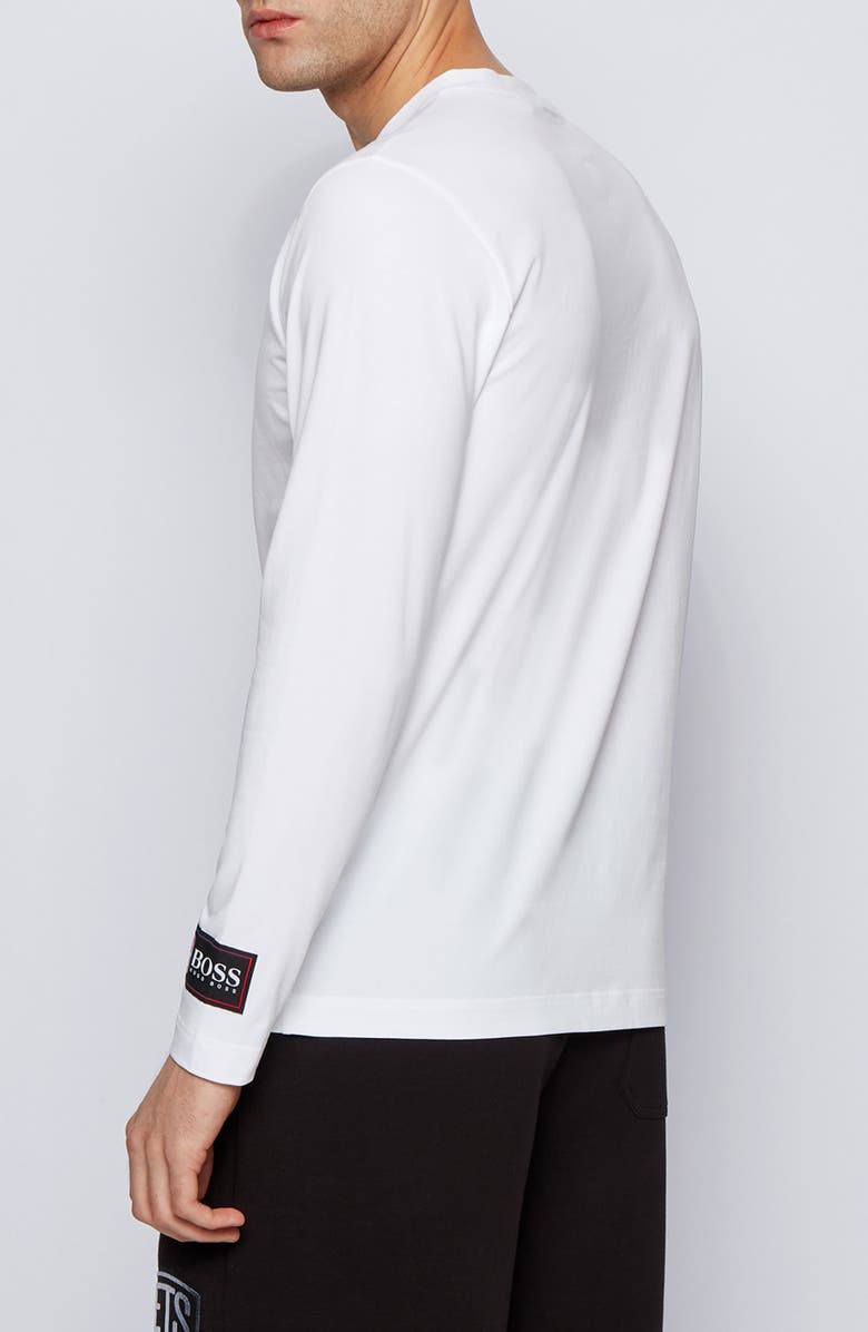 BOSS x NBA Threesixty Brooklyn Nets Long Sleeve Graphic Tee, Alternate, color, 