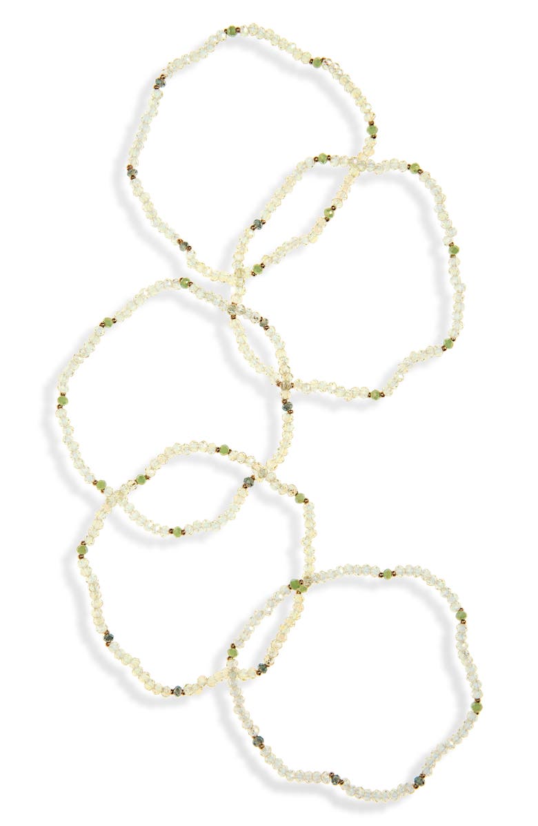Tasha 5-Pack Beaded Stretch Bracelets, Main, color, 