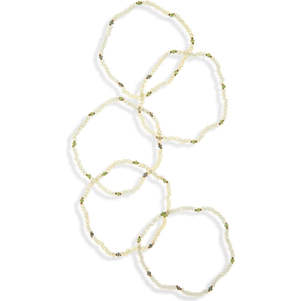 Tasha 5-pack Beaded Stretch Bracelets In Cream