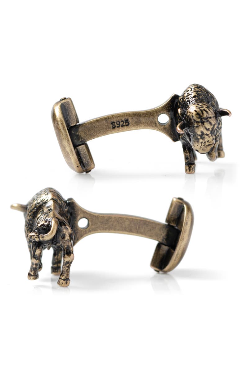 Cufflinks, Inc. Bison Cuff Links, Alternate, color, Bronze