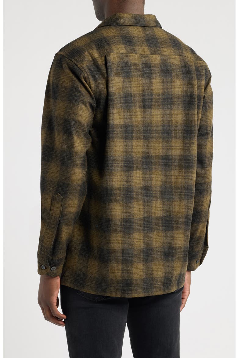 Plaid Wool Flannel Button-Up Board Shirt, Alternate, color, OLIVE SHADOW PLAID