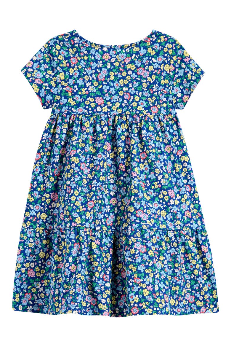 Kids' Ariel Floral Twirly Jersey Dress, Alternate, color, SAPPHIRE BLUE NAUTICAL FLORAL